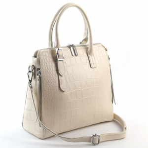 Женская кожаная сумка 1543-220 Беж