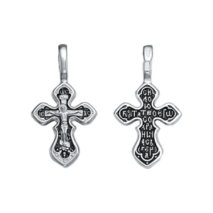 Крест из серебра литье частичное чернение