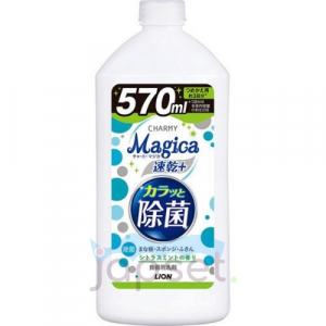 Lion Charmy Magica+ Концентрированное средство для мытья посуды, аромат лимона, сменная упаковка, 570 мл