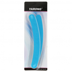 Пилка для ногтей, двусторонняя, бумеранг 17,9х1,9х0,4см, наждачная, набор 2 штуки, цвета в ассортименте: розовый, голубой, фиолетовый, в блистере (Китай)