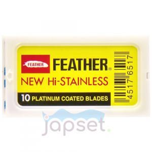Feather Hi-Stainless Platinum Сменные двухсторонние лезвия, 10 шт