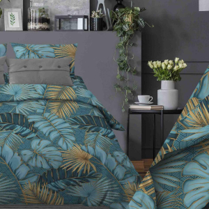 Пододеяльник Тропики бирюзовый бязь