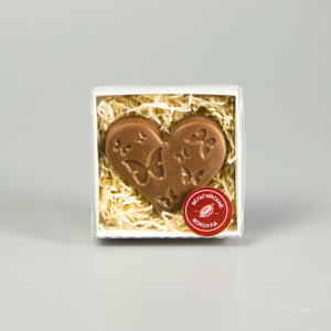 Шоколадная фигурка Сердце с бабочками