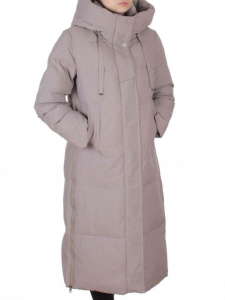 8312 GRAY/BEIGE Пальто зимнее женское (200 гр. холлофайбер)