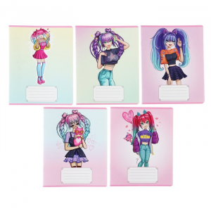 Тетрадь 24 листа в линейку, Calligrata «Аниме 07», МИКС