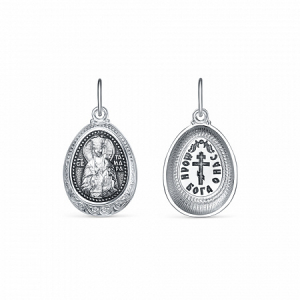 Образ (Св. Тамара) из серебра частично черненый штампованный