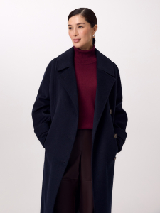 Шерстяное пальто с мембраной и утеплённой спинкой