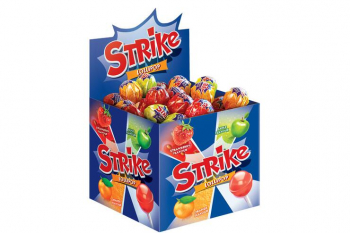 «Strike», карамель на палочке ассорти, 11,3 г (упаковка 50 шт)