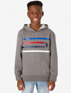 BOYS MULTISTRIPE FLEECE HOODIE