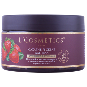 Сахарный скраб для тела «клубника в сливках» 260 гр