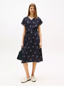 Nautical Print Midi Dress