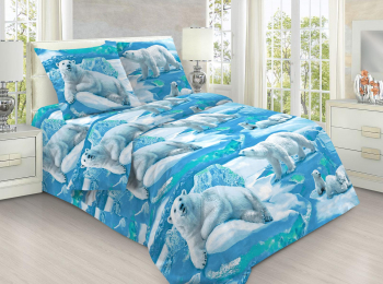 Комплект постельного белья Северный мишка 3D бязь