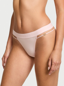 Logo Cotton Strappy Thong Panty