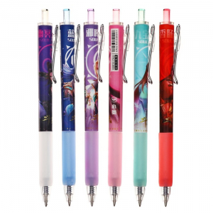 Ручка гелевая автоматическая Calligrata, 0.5 мм, стержень синий, корпус «Аниме» штрихкод на штуке, МИКС