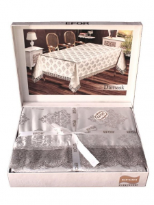 Скатерть EFOR DAMASK 160*350 прямоугольная серый GRI