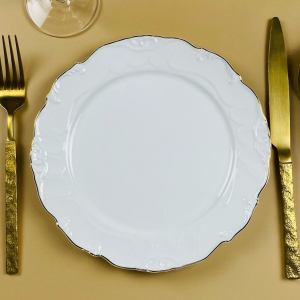 109-240 Набор из 6 тарелок 21х2см КРОКУС ЗОЛОТО в под.уп.(х6)Фарфор