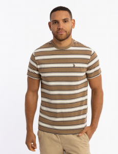 YARN DYE OMBRE STRIPE JERSEY T-SHIRT