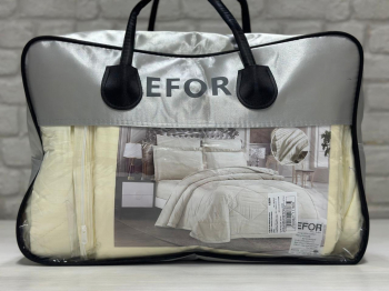 КПБ EFOR PREMIUM SATIN KREM с одеялом кремовый евро