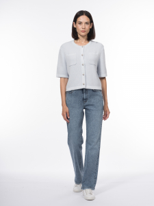 Кардиган жаккардовой вязки из хлопковой пряжи