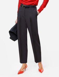 Укороченные, прямые брюки из  поливискозы с эластаном