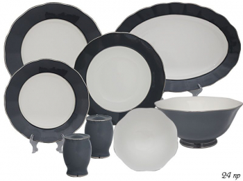108-304 Обеденный сервиз 24пр. GRAY в под.уп.(х2)Фарфор