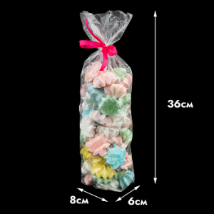 Пакет прозрачный с квадратным дном, 6*8 см, высота 36 см, 10 шт