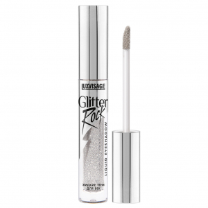 Тени для век жидкие Glitter Rock LUXVISAGE серебристый 301 silver rain  мерцающий финиш