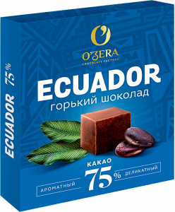 «O'Zera», шоколад Ecuador, содержание какао 75%, 90г
