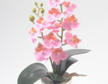 Искусственные цветы, Композиция орхидея фаленопсис в кашпо 45 см