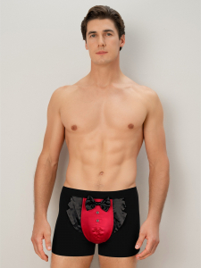 Трусы боксеры из хлопка черные Indefini (Арт. 4024MUF)