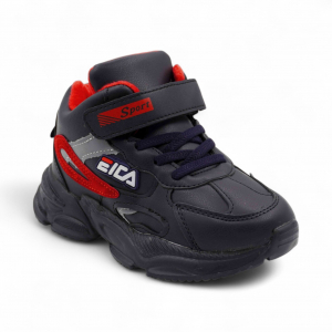 Высокие подростковые кроссовки А8665-5 черно красные