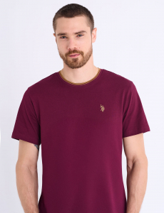 TIPPED CREW NECK COLLAR T-SHIRT