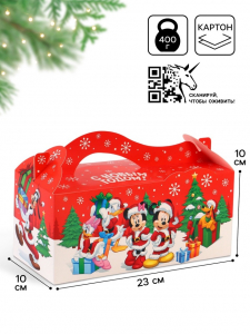 Коробка подарочная складная «Уютный Новый год», Микки Маус, 23?10?10 см