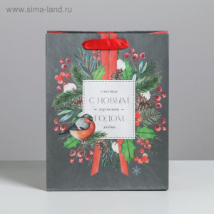 Пакет крафтовый вертикальный «Счастья и любви», MS 18?23?10 см 4865489