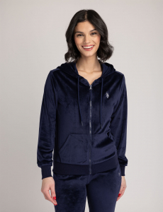 VELOUR ZIP UP HOODIE
