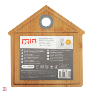 Доска разделочная, Бамбук, Силикон, 19.6х21х0.9см