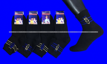 5 ПАР - Ростекс (Рус-текс) носки подростковые МД-21 внутри махра с лайкрой чёрные