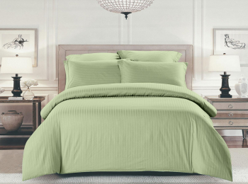 Наволочка Шпинель олива страйп-сатин