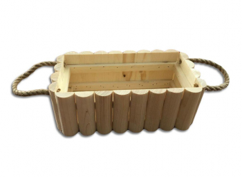 Ящик «Волна» цветочный деревянный с ручками 65 см