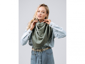 Платок Lanotti двухсторонний Сердце природы зелёный/№60