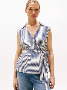 Sleeveless V-Neck Wrap Top