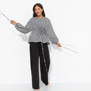 Брючный комплект‑тройка, Приручённый шик (3 в 1, черно-белый)