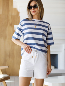 Шорты из тонкого футера с эластаном