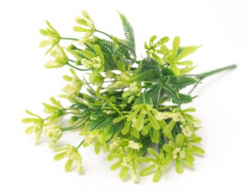 Искусственные цветы, Ветка в букете зелени с обсыпкой 5 веток (1010237)