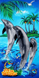 Пляжное полотенце велюр-махра 