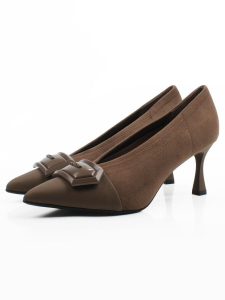 06-P1-7539 KHAKI Туфли женские (натуральная кожа, текстиль)