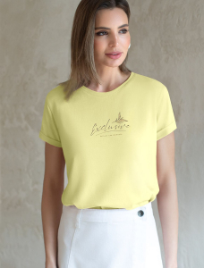 Свободная футболка с принтом из премиального хлопка с эластаном