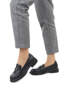 03-PDHL242-1 BLACK Лоферы женские (натуральная кожа)