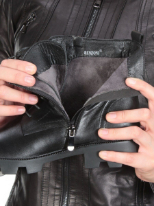 01-CYL94-1 BLACK Ботинки демисезонные женские (натуральная кожа, байка)