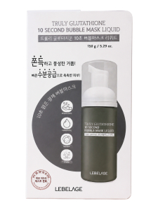 Lebelage Пузырьковый тонер-маска для лица с глутатионом / Truly Glutathione 10 Second Bubble Mask Liquid, 150 г